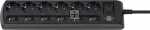 Brennenstuhl 6 Way Socket Outlet Switch - Steckdosenleite Einzeln Schaltbar 6-fach, 2m, H05vv-f 3g1,5, Schwarz