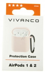 Vivanco Bag - Airpodcasevvp Protection Case For Airpods 1 & 2 Pink
