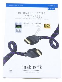 Inakustik Highspeed Hdmi Cable - Ultra High Speed Hdmi Kabel | Hdmi 2.1, 2m, Blau-schwarz