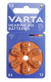 Varta 1.40v Button Cell Battery - 13 1,45v Hearing Aid Batteries 13 Blister 6
