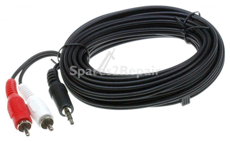 Compatible Phono Plug-jack Plug - 3 5mm Jack Plug-2x Phono Plug Stereo 5 0m Black