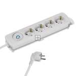 Vivanco 4 Way Socket Outlet Switch - Ekls 4w 4 Way Socket Outlet + Switch