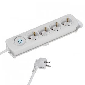 Vivanco 4 Way Socket Outlet Switch - Ekls 4w 4 Way Socket Outlet + Switch