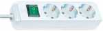 Brennenstuhl Three-way Plug Adaptor - Eco-line 3-way Plug Socket White 1,5m -shuko