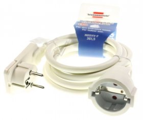 Brennenstuhl Power Supply Cable - Extension Lead - Shuko Plug->socket, 2m, White