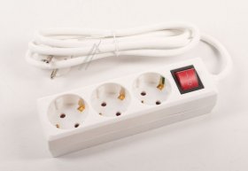 Bachmann Three-way Plug Adaptor - 384 272s Selly 3-way Power Strip With Switch 1 5m White H05vv-f 3g1 50mm² With Increased Touch Protection