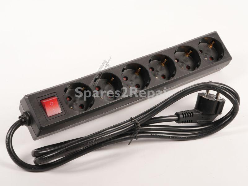 Bachmann 6 Way Socket Outlet Switch - 381 144s Selly 6-way Power Strip With Switch 1 5m Black H05vv-f 3g1 50mm² With Increased Touch Protection