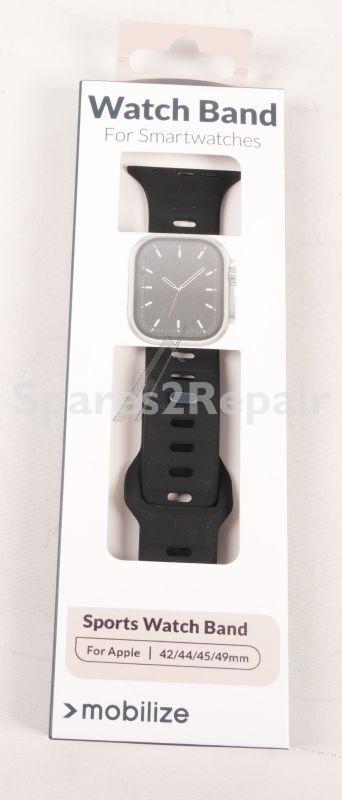 Mobilize Wristbands For Smartwatch - 81638 Silicone Sports Strap - For Apple Watch 42-44-45-49mm - Black
