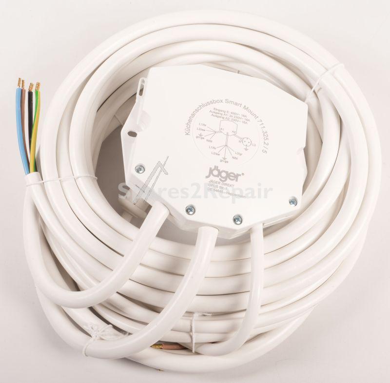 Jager Direkt Earth Connections Box - Kitchen Junction Box Smartmount 3-way For Hob & Oven With 5m Cables