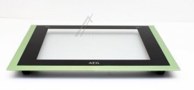 Oven outer Door - 140044076010 Front Glass Inox Aeg 594x444mm [Electrolux Aeg]