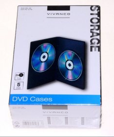 Vivanco Cd-organiser - Dvd Dbl 5b Dvd Doublle Case Fo Two Dvd S, Pack Of 5, Black