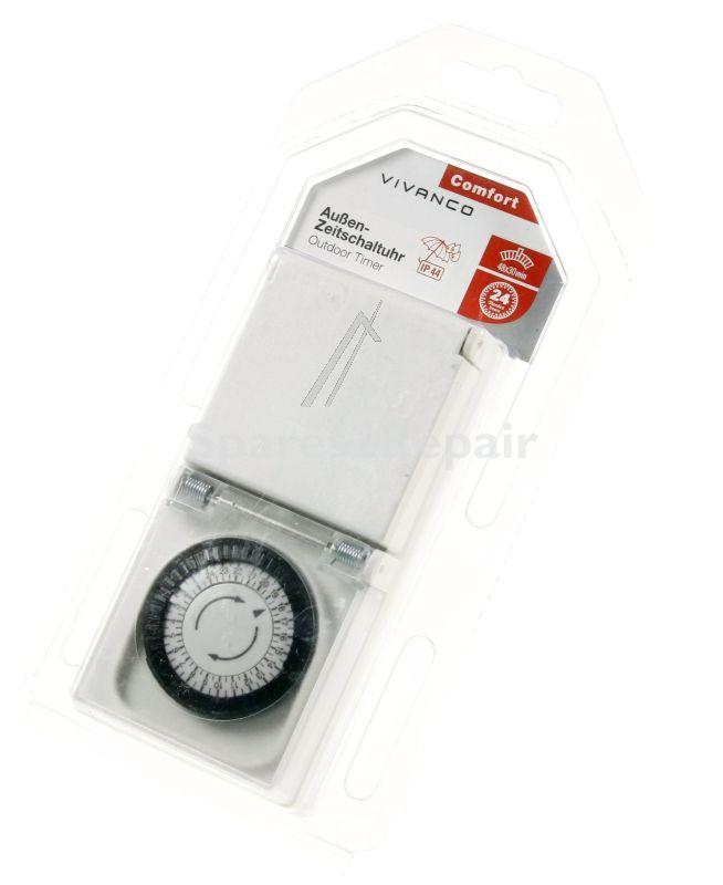 Vivanco Clock Timer - T24 Ip44 Outdoor Zeitschaltuhr, Mechanisch, 3680w, Weiss