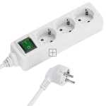 VIVANCO Three-way Plug Adaptor EBLS 3W 3-SOCKET EXTENSION CORD 16A WHITE 1.4 METERS (SCHUKO) 27014
