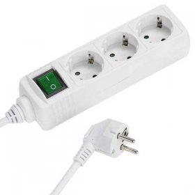 VIVANCO Three-way Plug Adaptor EBLS 3W 3-SOCKET EXTENSION CORD 16A WHITE 1.4 METERS (SCHUKO) 27014