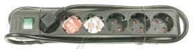 BRENNENSTUHL 6 Way Socket Outlet Switch ECO-LINE 6 WAY SOCKET OUTLET SWITCH, 1,5M, BLACK