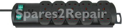 10 Way Socket Outlet Switch - Primera-line Ext.socket 10-way 2m 05vv-f 3g1,25 Each 5 Socket Switched Uk