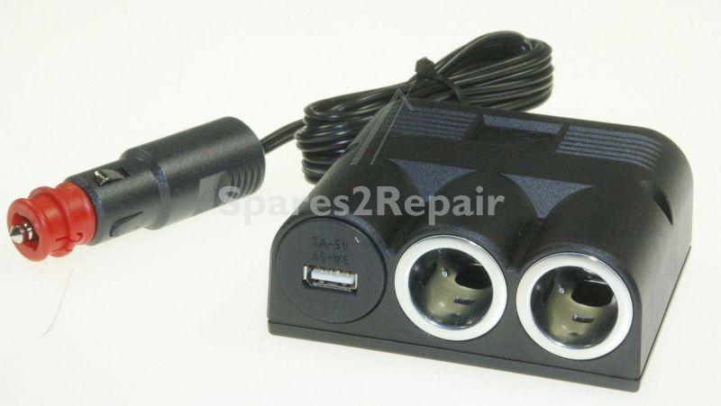 Cigarette Lighter Splitter - 7100-006 01 Cigarette Lighter Splitter 2 Cigarette Lighter Socket + 1 Usb