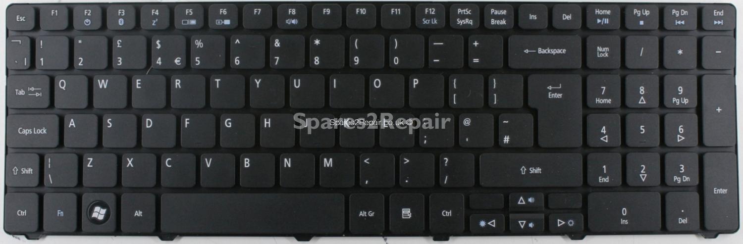 Acer Aspire 5738/5338 - Keyboard - V104730AK1 - REV:A1 UK - 90.4CH07.S0U
