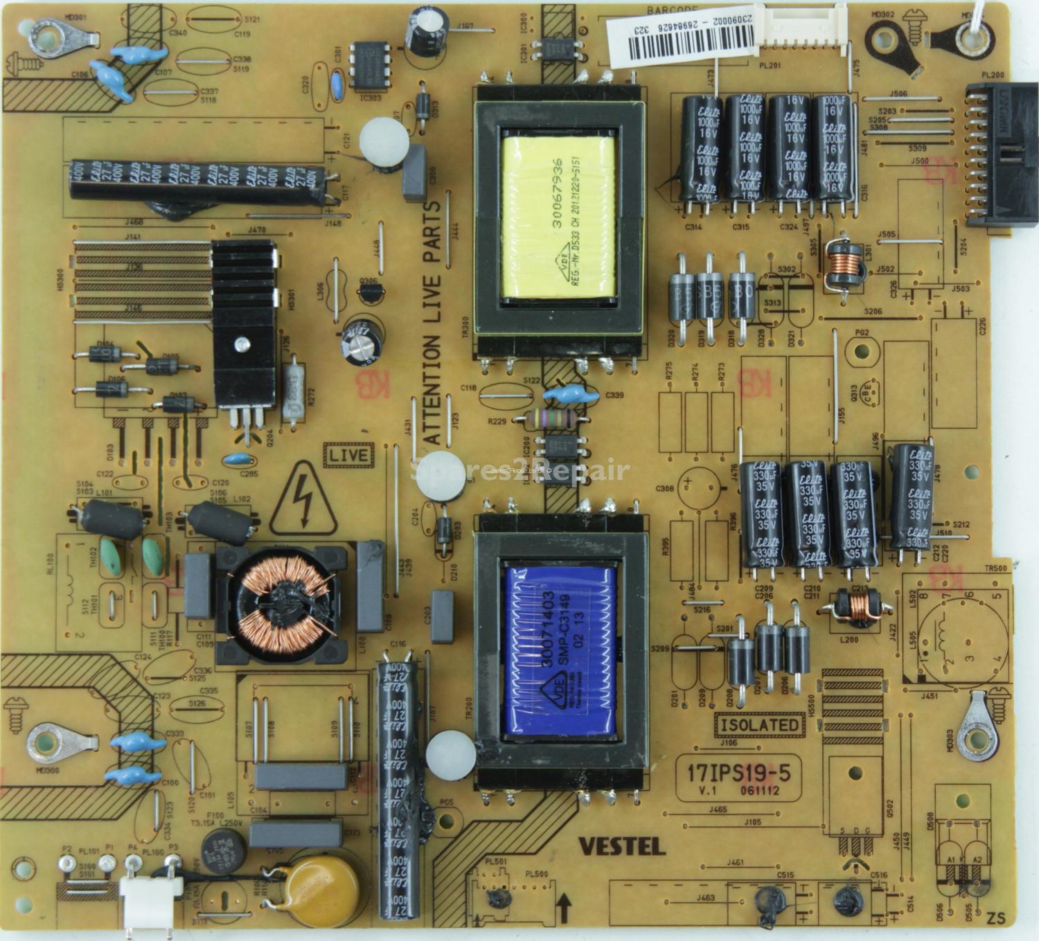 DigiHome 39DLED167 - Power Supply - 23090002 -17IPS19-5 V.1 - 061112