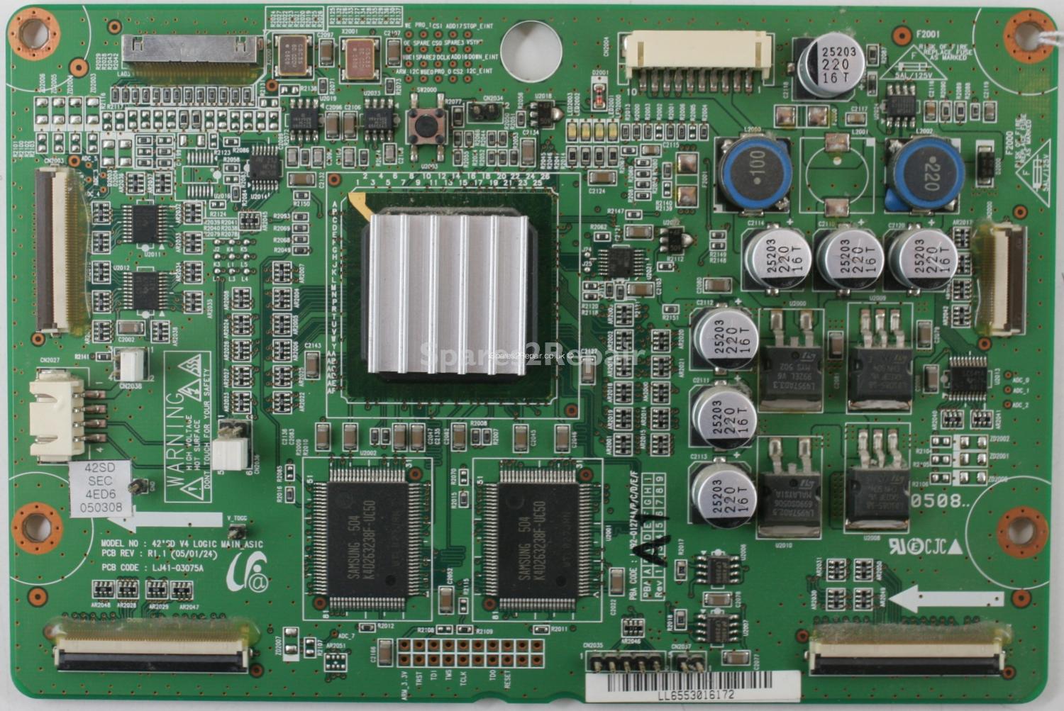Philips 42PF5520D/10 - LOGIC CTRL - LJ92-01274A - A1 - LJ41-03075A - R 1.1