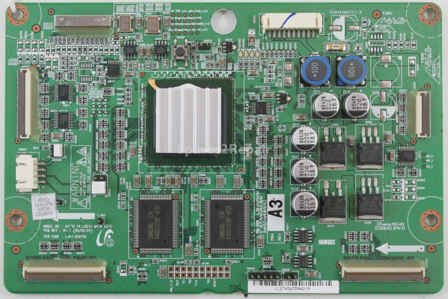 Philips 42PF5520D/10 - LOGIC CTRL - LJ92-01274A - A3 - LJ41-03075A - R 1.1
